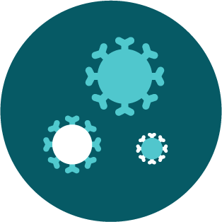 Blue and white cells icon